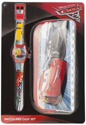 Zegarek na rękę LCD i piórnik - Disney Cars - zestaw