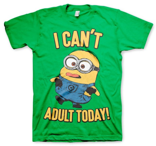 Koszulka męska Minionki - I Can't Adult Today zielona