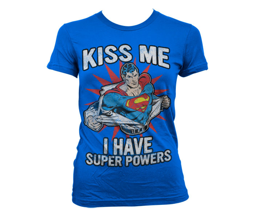 Koszulka damska Superman Kiss Me - I Have Super Powers bluzka Dc Comics 