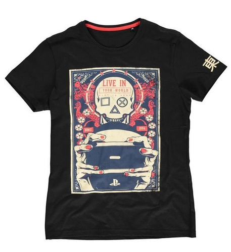 Koszulka męska Sony PlayStation Gaming Skull