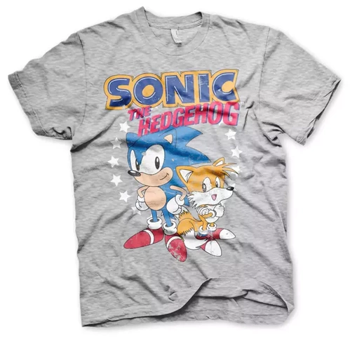 Koszulka męska Sonic & Tails szara